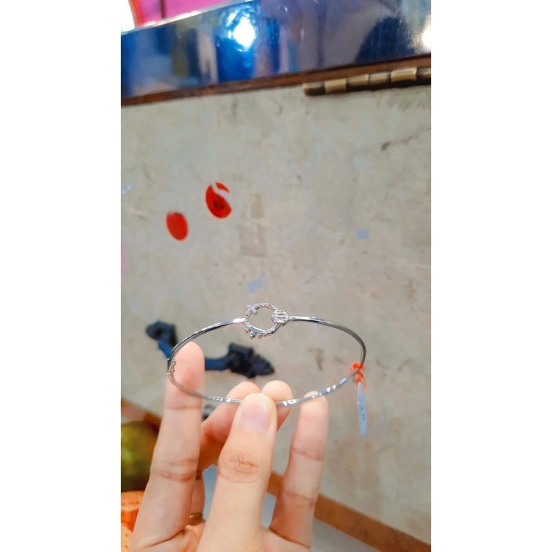 Gelang Bangle Mas Putih Kadar 375