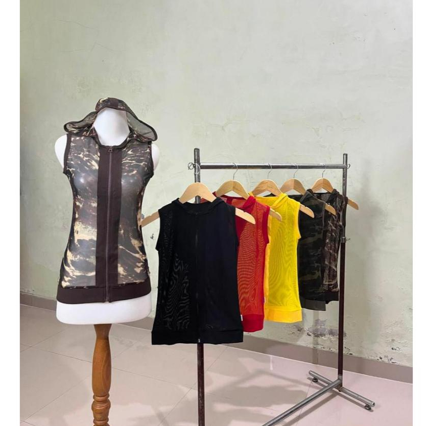 Atasan Senam Wanita/Rompi Senam Wanita/Rompi Tile Spandex/Rompi Zumba/Rompi Tile