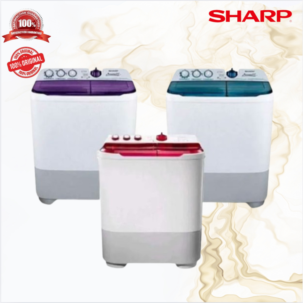 MESIN CUCI SHARP 2 TABUNG 8KG EST 85CR/EST85CR/EST 85CR/ES-T85CR/MESIN CUCI ORGINAL SHARP/GARANSI