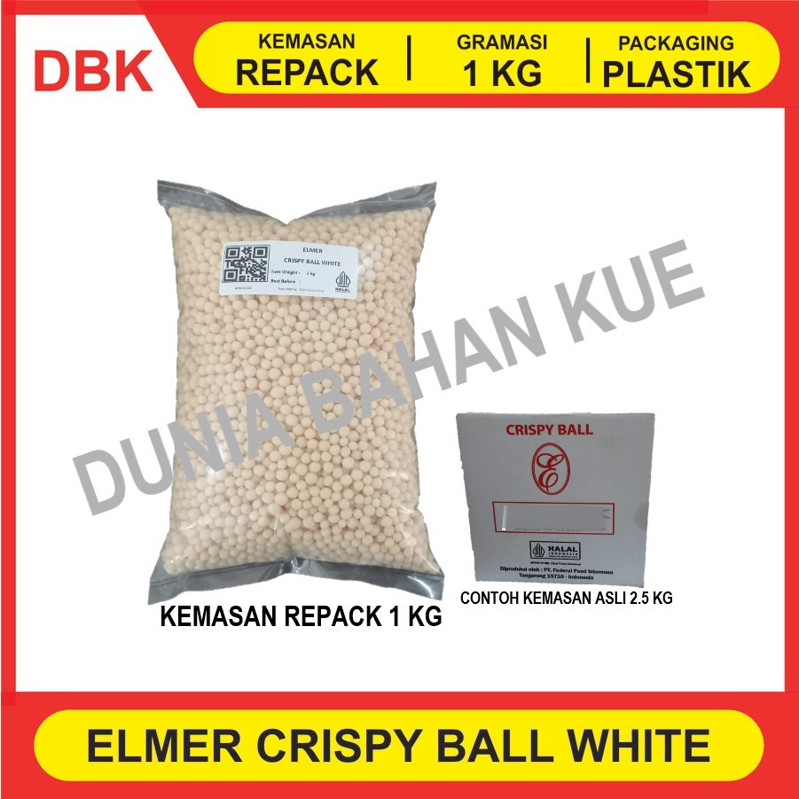 

ELMER CRISPY BALL WHITE CHOCOLATE VANILLA - REPACK 1 KG