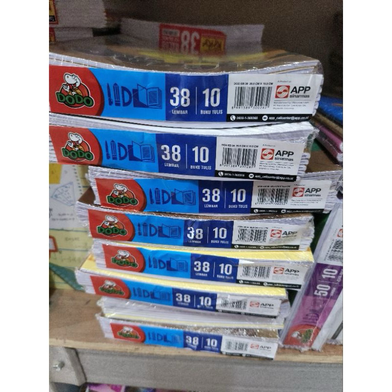

(1 Pack 10 Buku) Buku Tulis DODO 38 / Dodo 10x38 Lembar Buku Murah