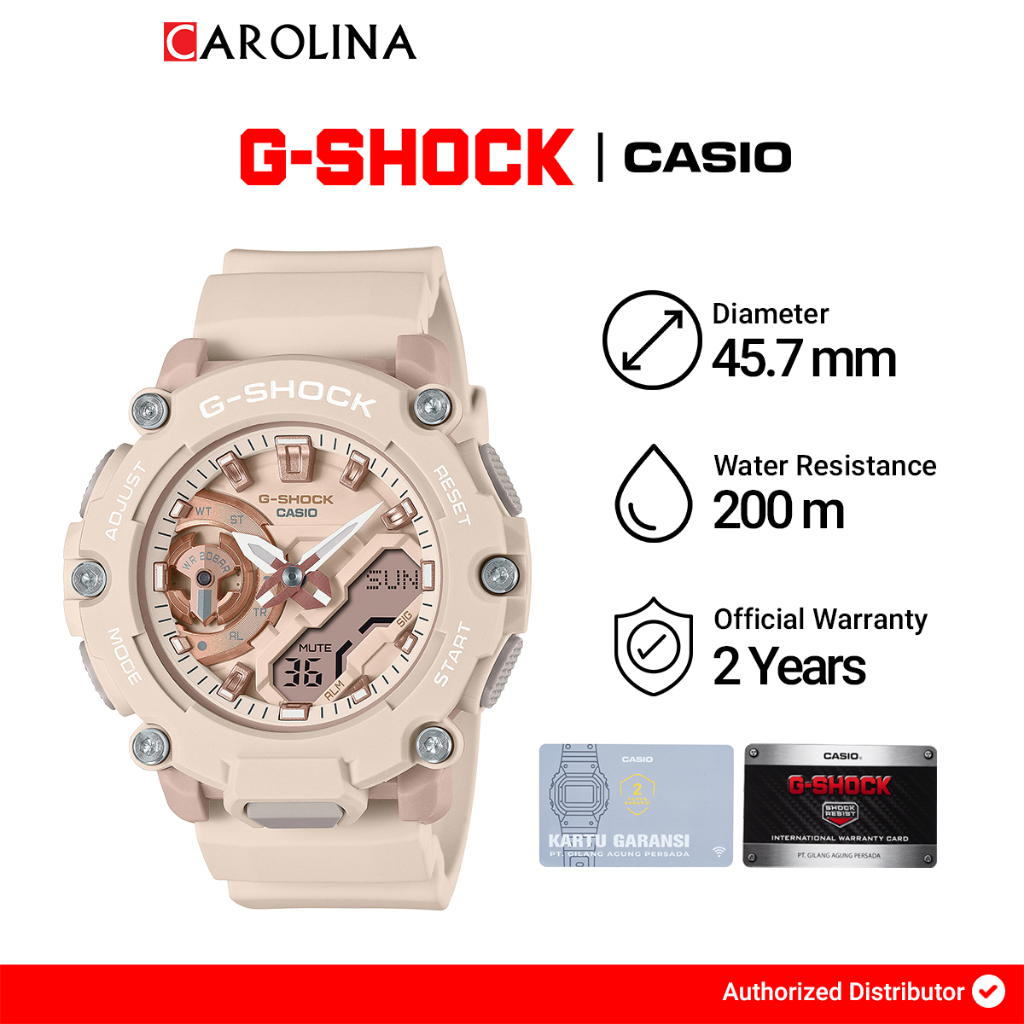 Jam Tangan Unisex Casio G-Shock GMA-S2200M-4A Nude Digital Analog Dial Nude Resin Band