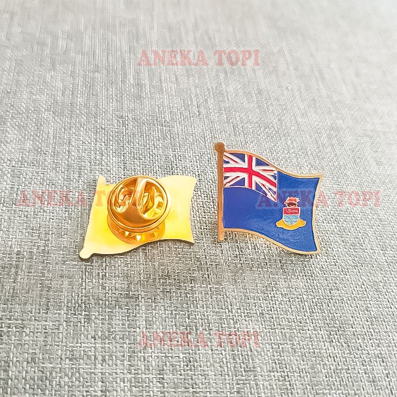 Pin Flag Cayman Pin Bendera Cayman Flag Pin Cayman - Aneka Topi