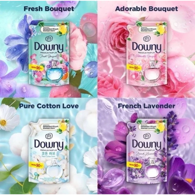 batam NY downy 550ml pewangi pakaian fresh bouquet adorable pink pure cotton love french lavender pe