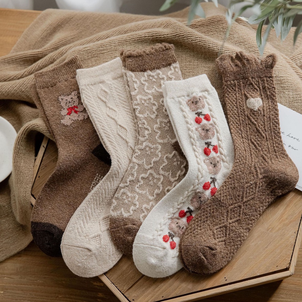 KODE M29F Town Shell  Choco Cookies Korean Japanese Socks  Kaos Kaki Korea Jepang Wool Kaos Kaki Imp