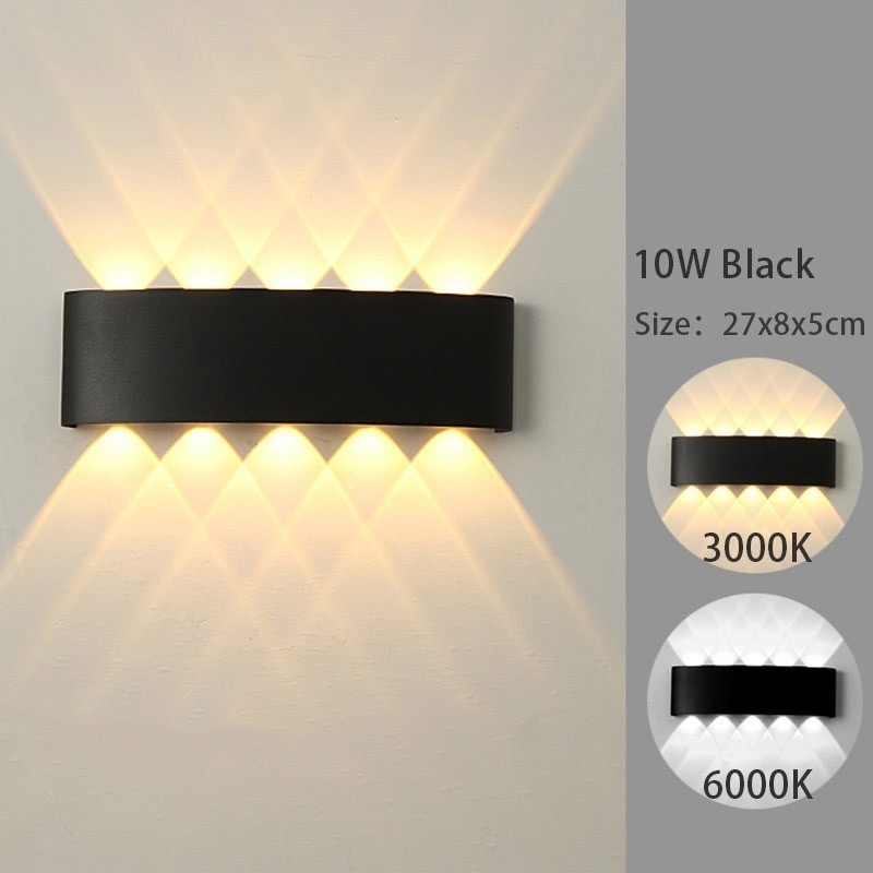 【Ini bukan lampu tenaga surya!】Lampu Dinding Taman Outdoor COB 4 MATA 6 MATA 8 MATA / LED Wall Light Minimalis 4X1W LAMPU TEMPEL COCOK UNTUK TEMBOK PILAR OUTDOOR INDOOR RUMAH-10W-Hitam-kuning