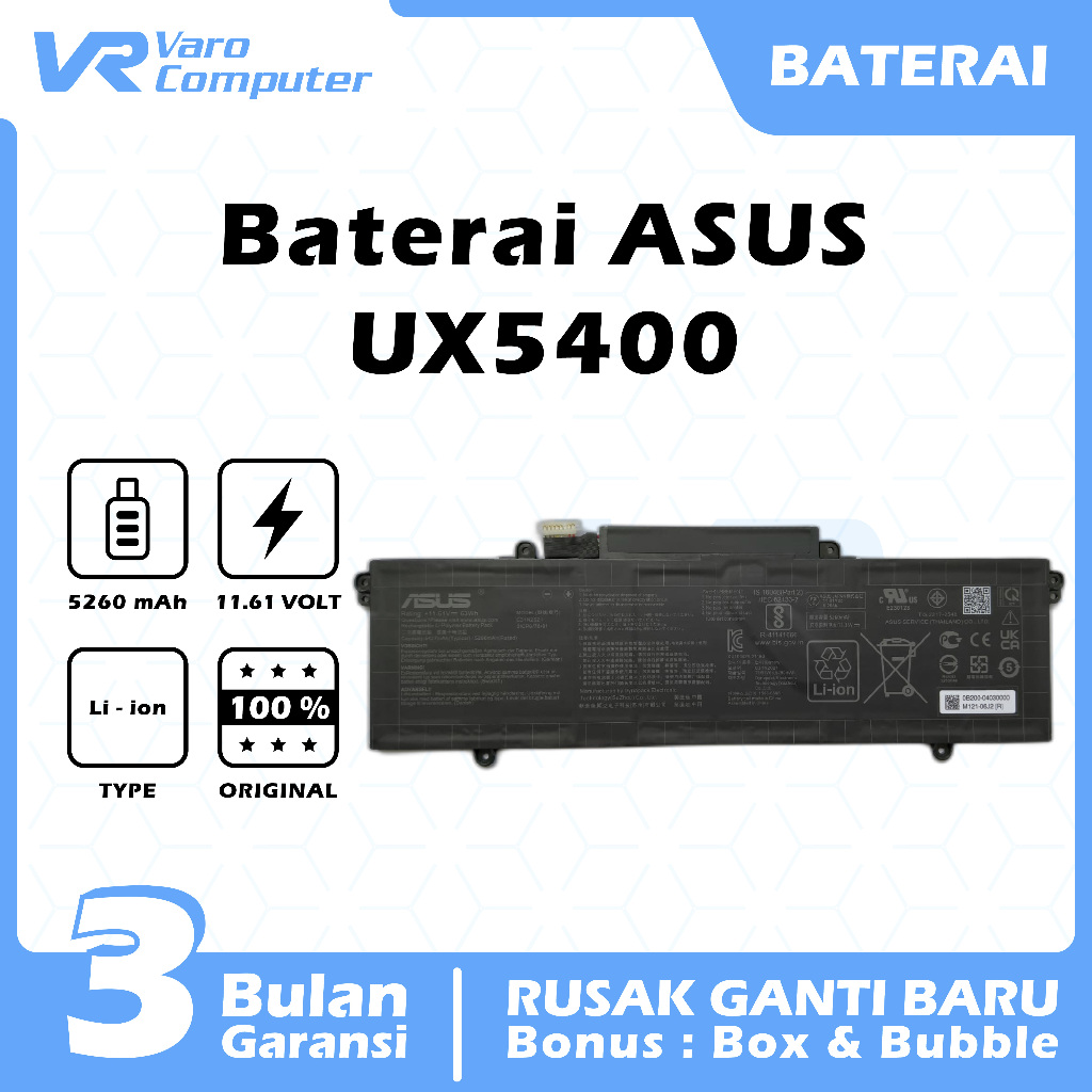 BATERAI LAPTOP ASUS ZenBook 14 UX5400 SN:C31N2021 ORIGINAL