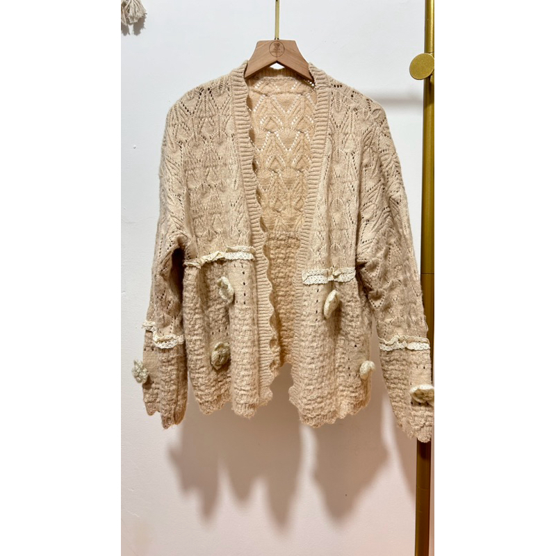 Cardigan Rajut lengan panjang tanpa kancing