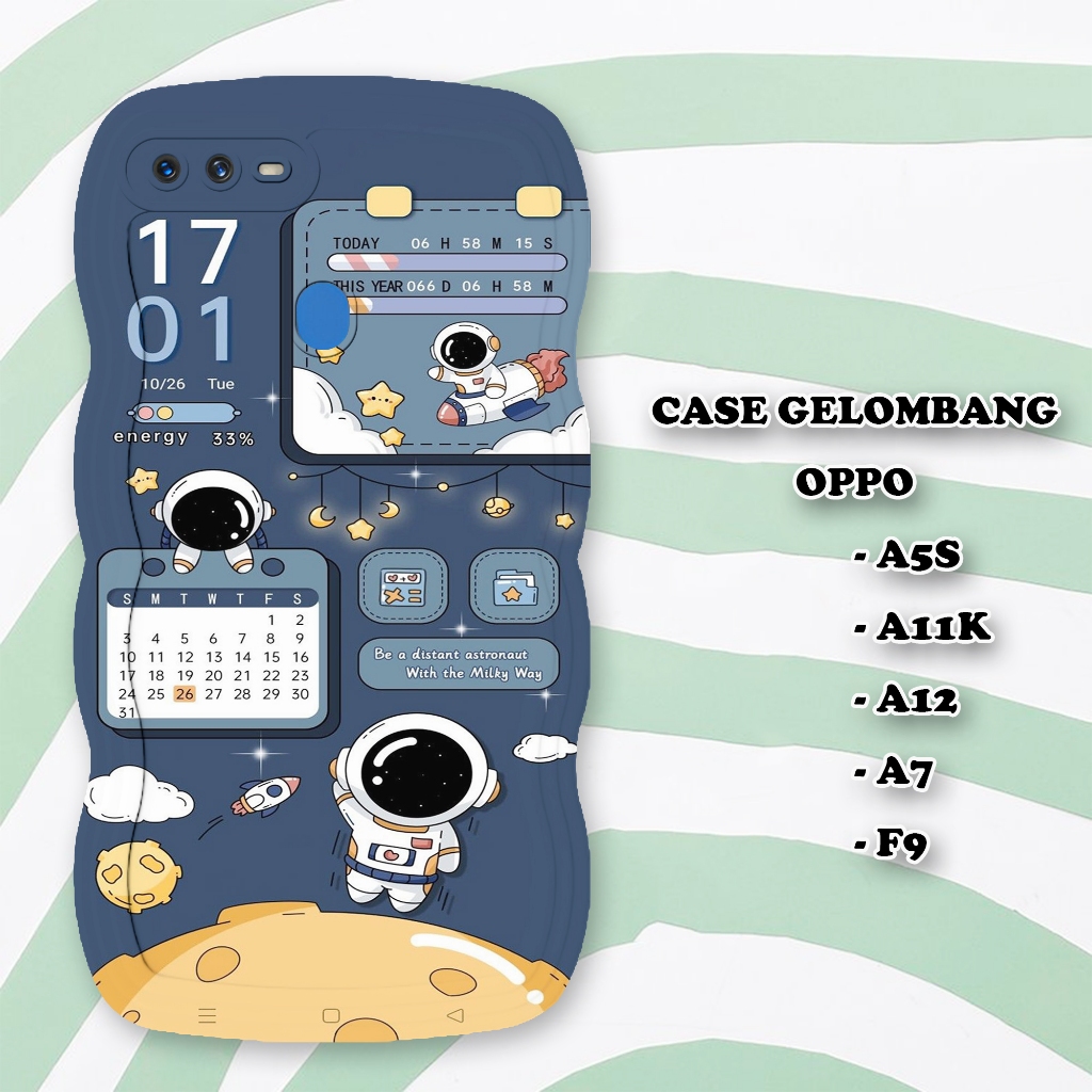 Soft Case GELOMBANG Hp OPPO A5S - A12 - A7 - A11K - F9  - Case Pro Camera - Fashion Case Motif Astro