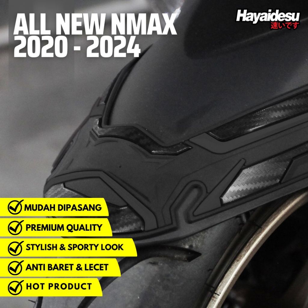 Hayaidesu All New NMAX 2020-2024 Front Fender Cover Variasi Spakbor Depan Body Protector Aksesoris M