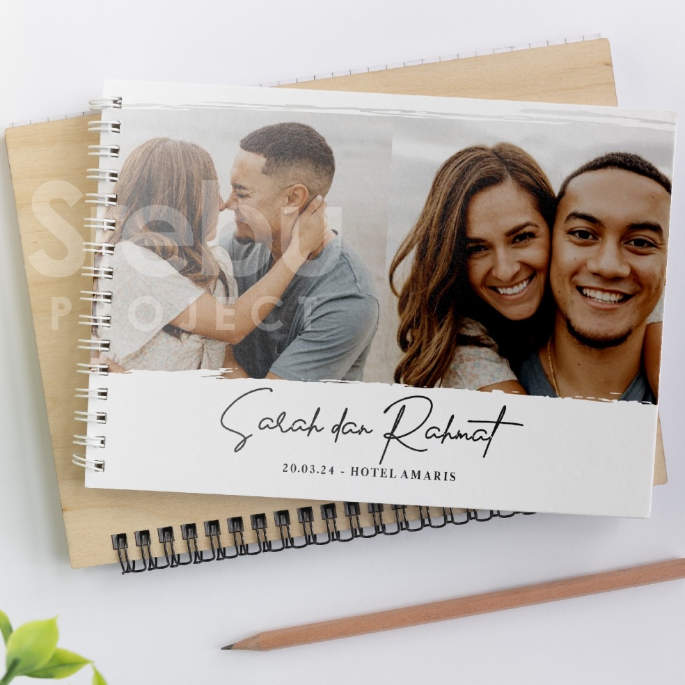 

SR42 Buku Tamu Pernikahan Hardcover dan Softcover Custom FOTO murah Guest Book Isi 31 Tamu ART R9B8