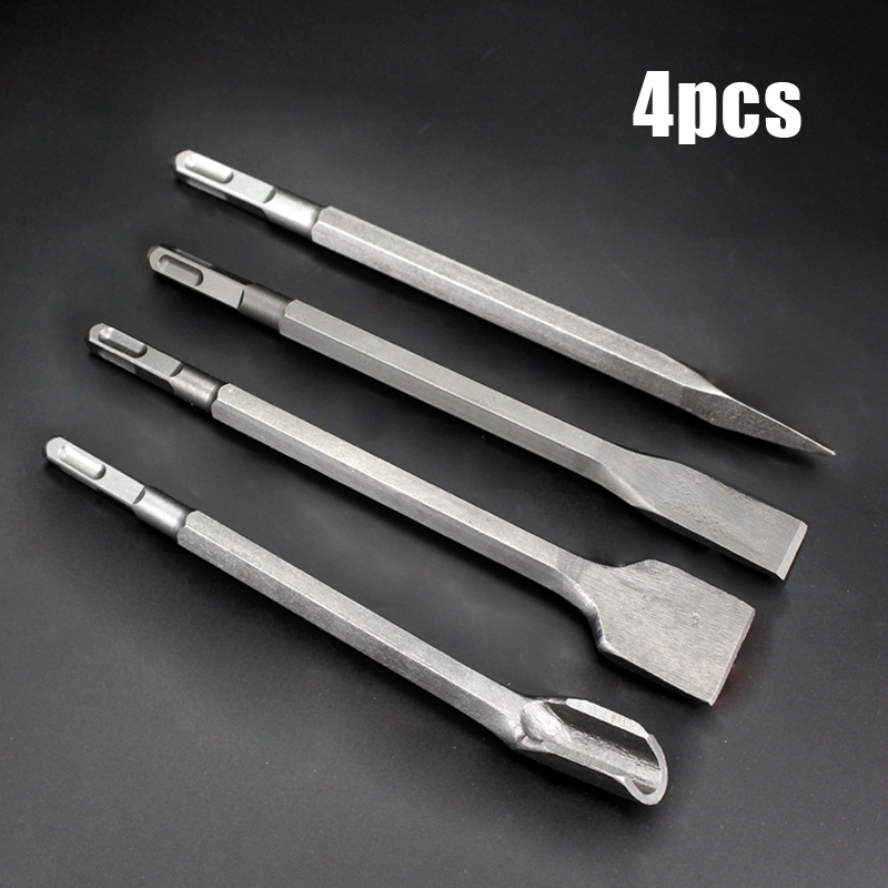 4pcs Mata Bor Pahat Beton SDS / Mata Bor Beton Bobok / Pahat Flat Chisel Bobok Beton Tembok