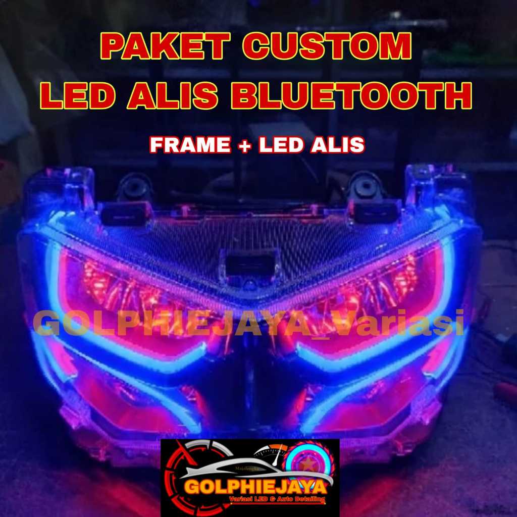 SATU SET FRAME HEADLAMP NMAX NEW MODEL LAZY / CUSTOM LED ALIS NMAX NEW BONUS DEMON EYES (Bayar Ditem