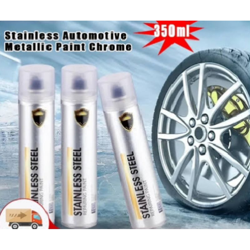 Pilok Krom Anti karat Stainless Steel Chrome Cat Semprot Besi Baja Velg Sepeda Motor Mobil 350ml