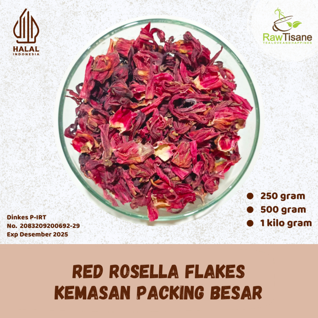 

Red Rosella Flower Tea Flakes / Teh Serpihan Bunga rosella Merah Isi 1 Kg