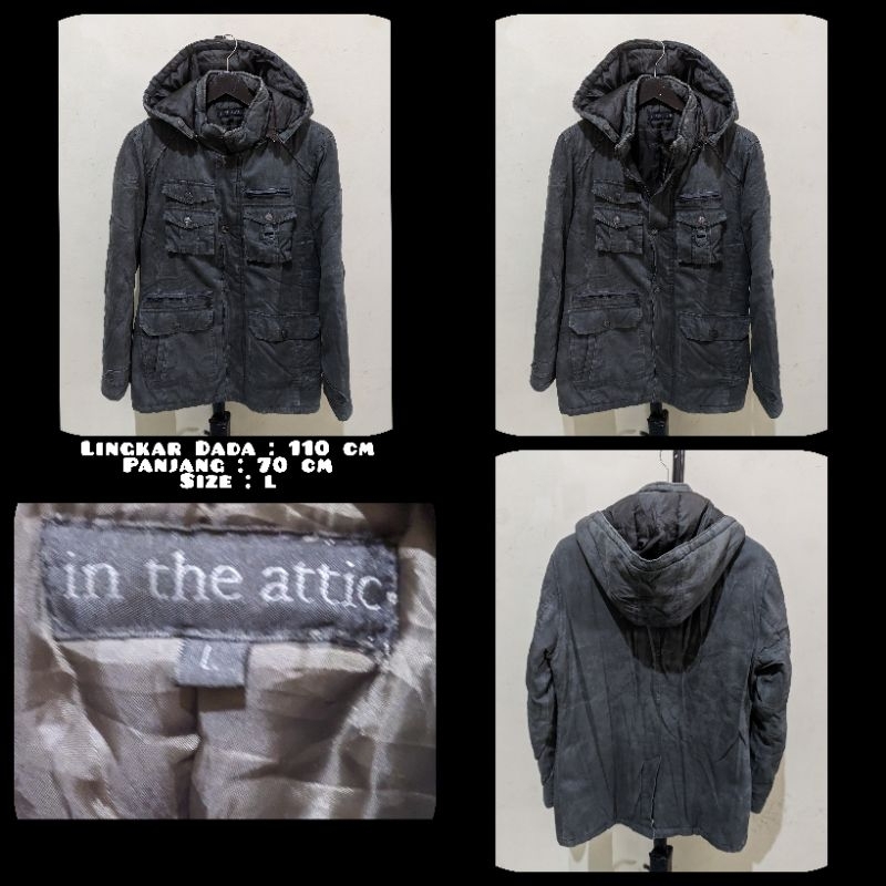 Jaket Parka Merk In The Attic Warna Hijau Army Second Original