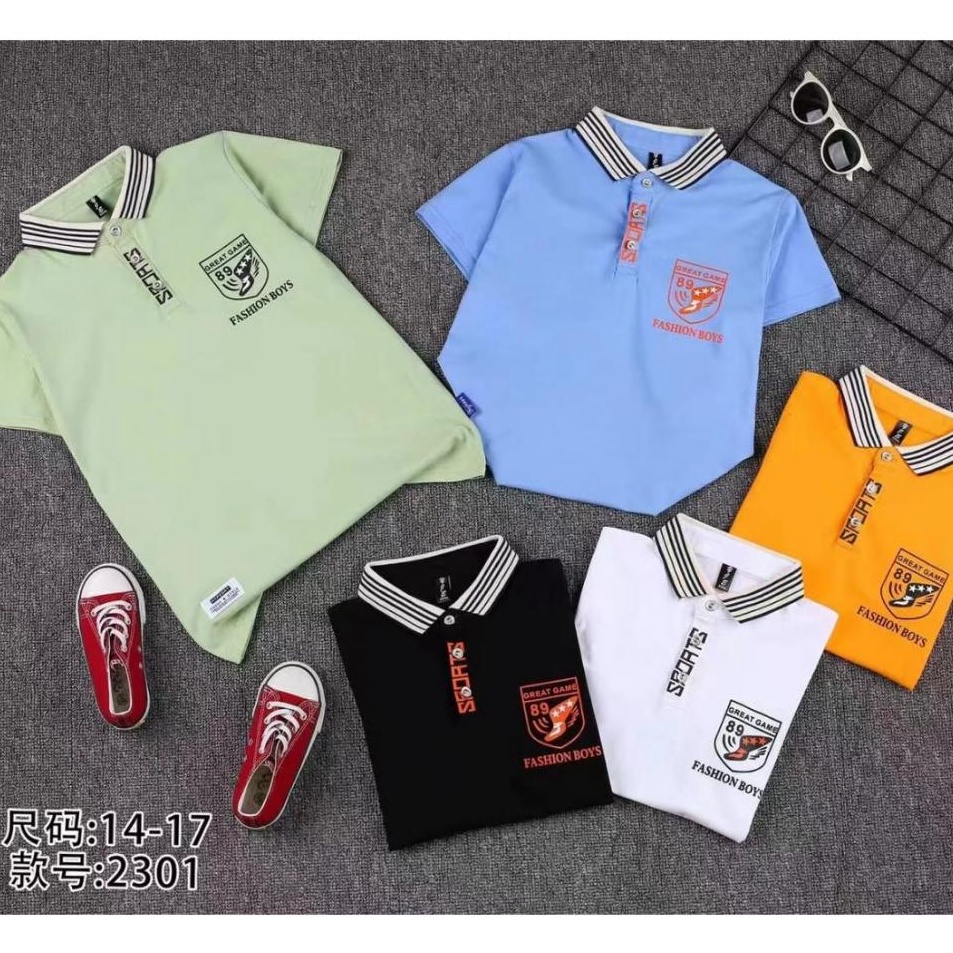 Kualitas Terpercaya  Atasan Kaos Kerah Anak LakiLaki Import  Usia 48th 4 pcsGrosir Baju Anak