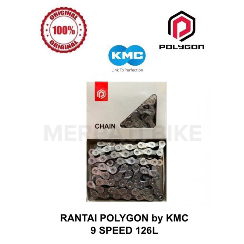 Rantai Sepeda KMC Polygon 9 Speed 9sp 126L - 27 Speed Bicycle Chain