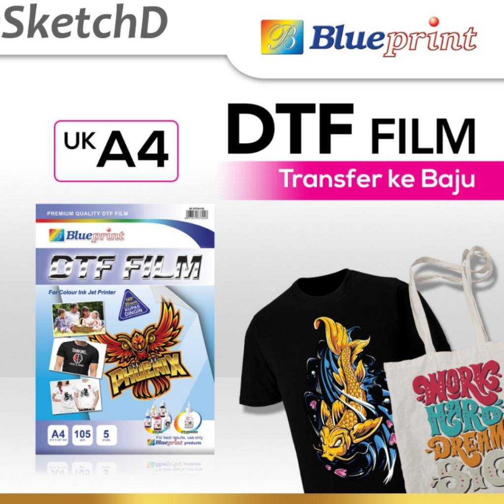 

Kertas Transfer Film DTF Blueprint - Digital Transfer Film PET A4-105