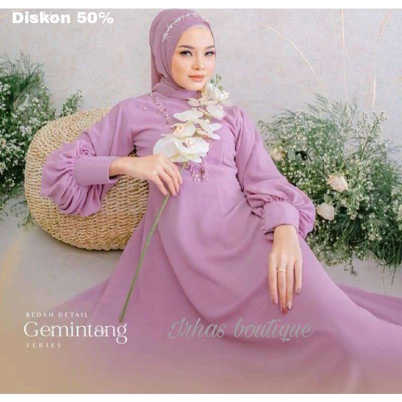 GAUN MUSLIMAH - GAUN PESTA PERNIKAHAN DLL - GAUN SYAR'I - DRESS TERBARU - GAMIS BROKAT - PASMINA