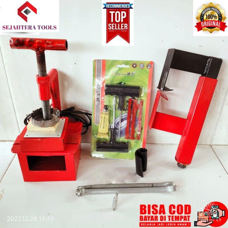Satu Peket Paling Lengkap Alat tambal ban 2in1 bisa bakar bisa listrik Alat tambal ban Listrik