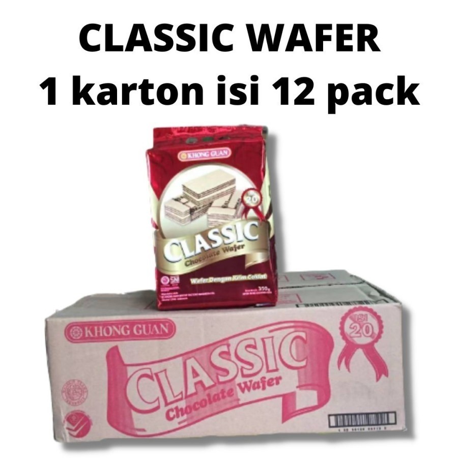 

Khong Guan Wafer Classic Chocolate 350gr / 1 Karton Isi 12 Packs