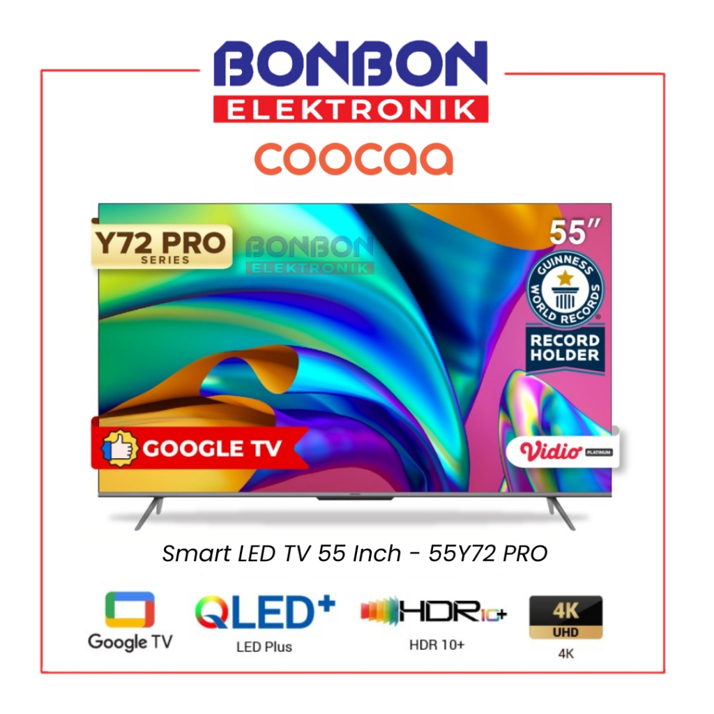 COOCAA LED Smart TV 55 Inch 55Y72PRO - Smart Google TV 55Y72 PRO