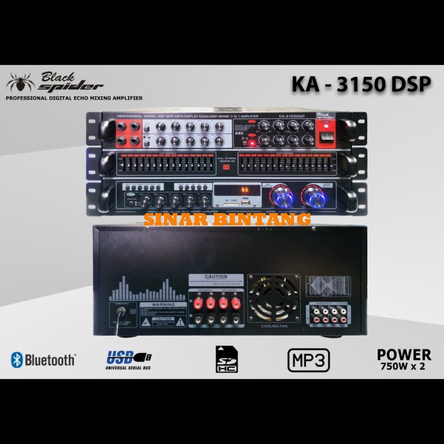 Power amplifier blackspider ka3150 black spider ampli ka 3150