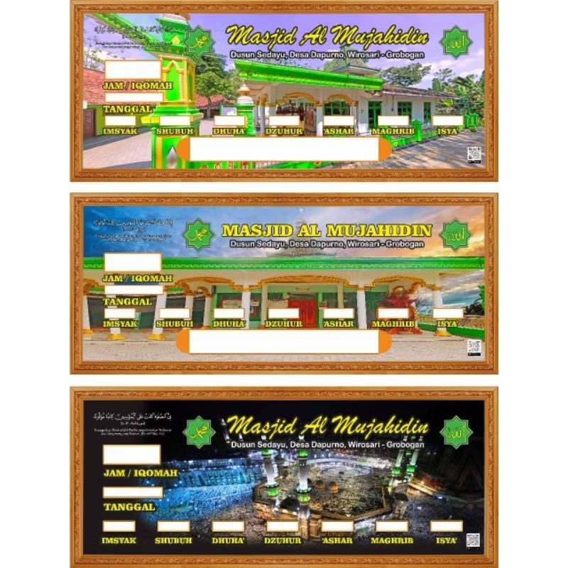 Jam digital masjid Jadwal Waktu Sholat Digital JWS - M3 CUSTOM ukuran 130x60
