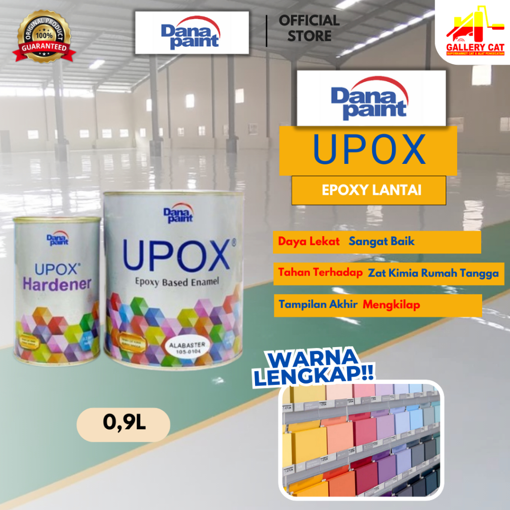TERMURAH ASLI 100% CAT EPOXY LANTAI DANAPAINT UPOX 0.9 LITER SET (1SET EPOXY + HARDENER)