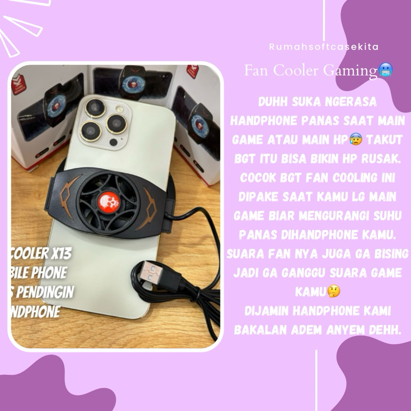 FAN COOLER KIPAS PENDINGIN HANDPHONE / GAMING FAN COOLER NON BATTERY/ KIPAS HANDPHONE GAMING
