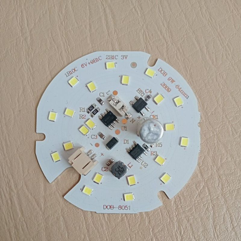 PCB LED DC emergency 9 Watt langsung colok listrik PLN dan batrey