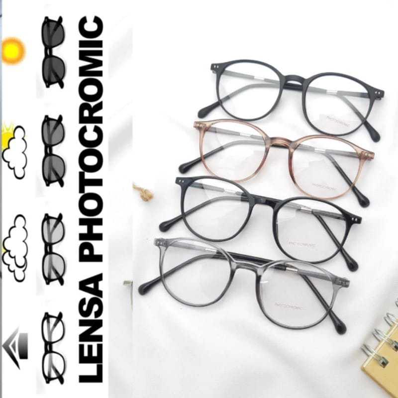 KACAMATA FASHION WANITA / PRIA LENSA PHOTOCROMIC/KACAMATA FASHION BULAT/KACAMATA PHOTOCROMIC/