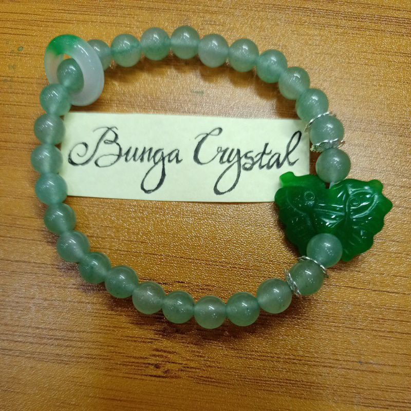 gelang green aventurine batu kristal crystal