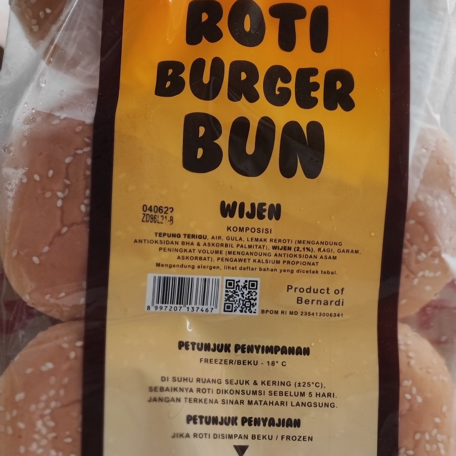

BERNARDI VITALIA ROTI BURGER WIJEN PREMIUM 300 gram isi 6 pcs