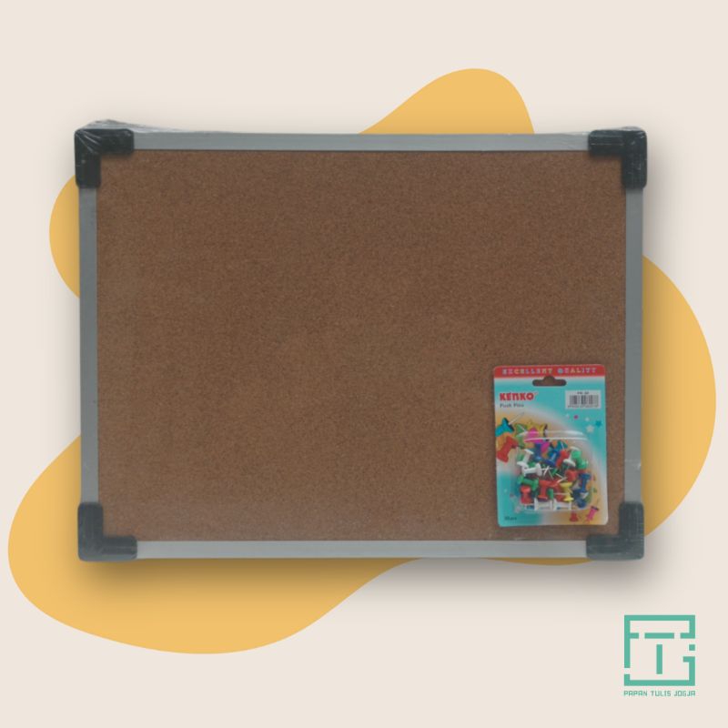 

Corkboard 30 x 40 cm | softboard | pin board | papan pengumuman | mading gantung [list alumunium]