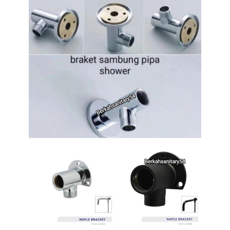 Bracket Tee Wall Shower Tanpa Bobok