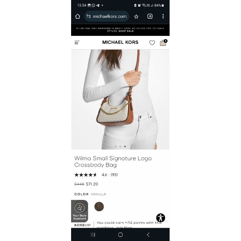 mk wilma small signature vanila