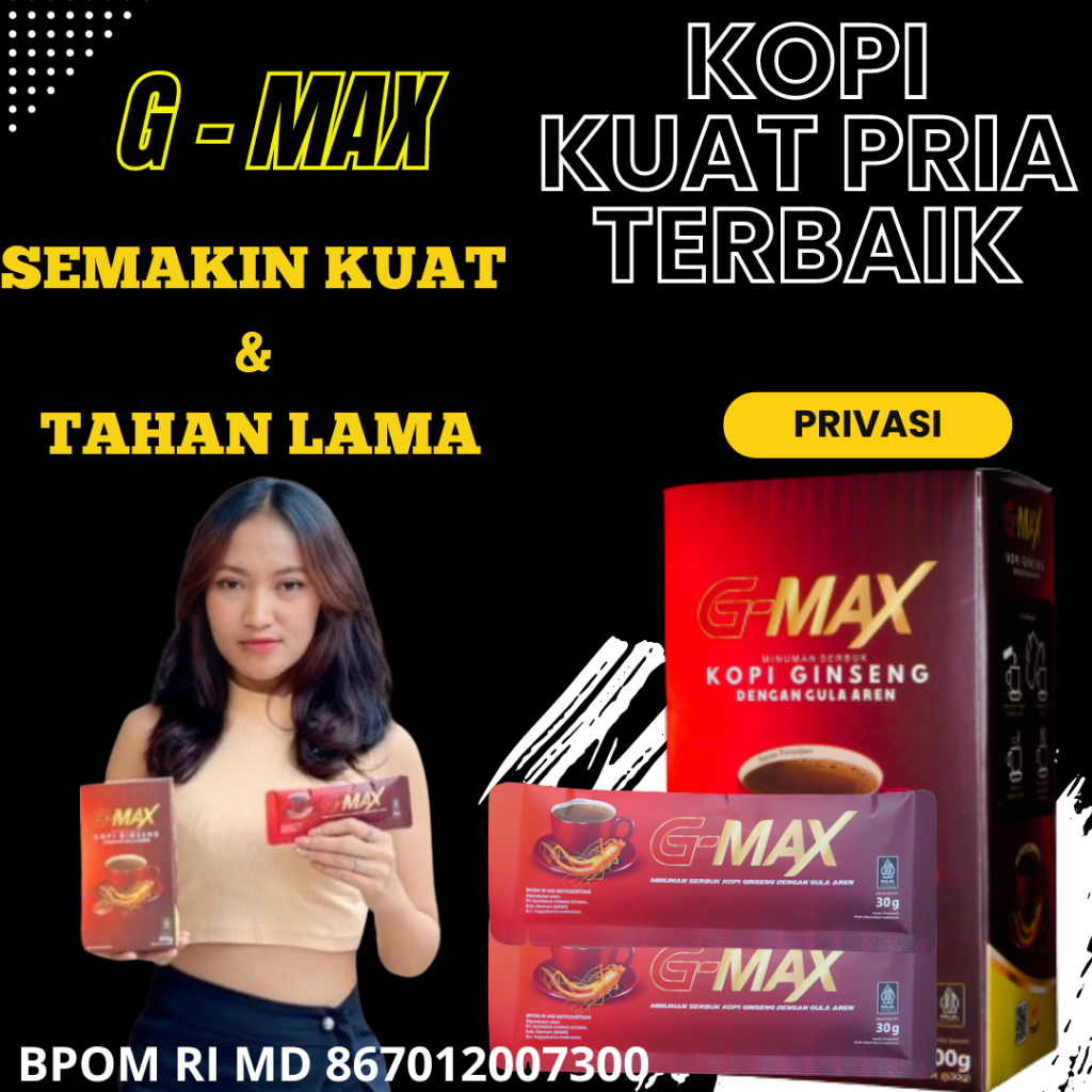 3 SACHET Minuman Kopi G MAX Coffee Original kuat pria tahan lama sex Penambah Stamina Pria Kuat Taha