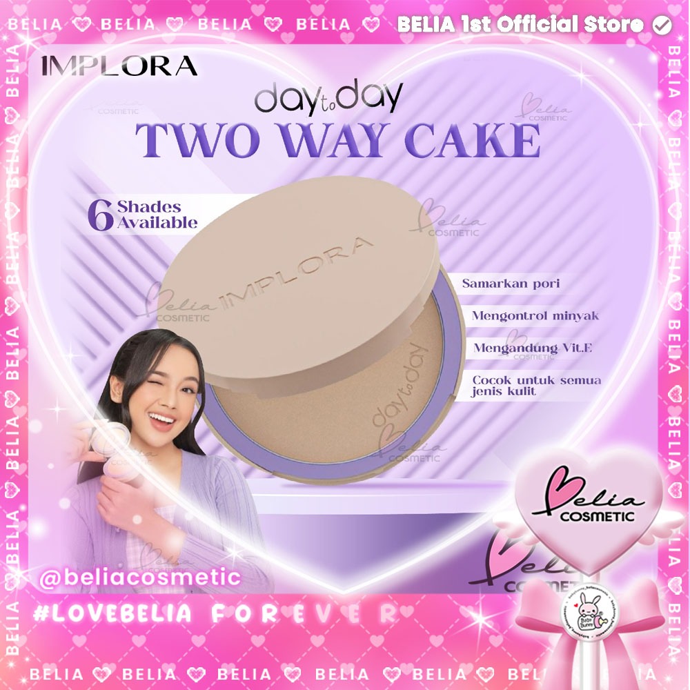 ❤ BELIA ❤ IMPLORA Day to Day Two Way Cake | TWC | Powder Foundation | Bedak Padat | Smooth Finish