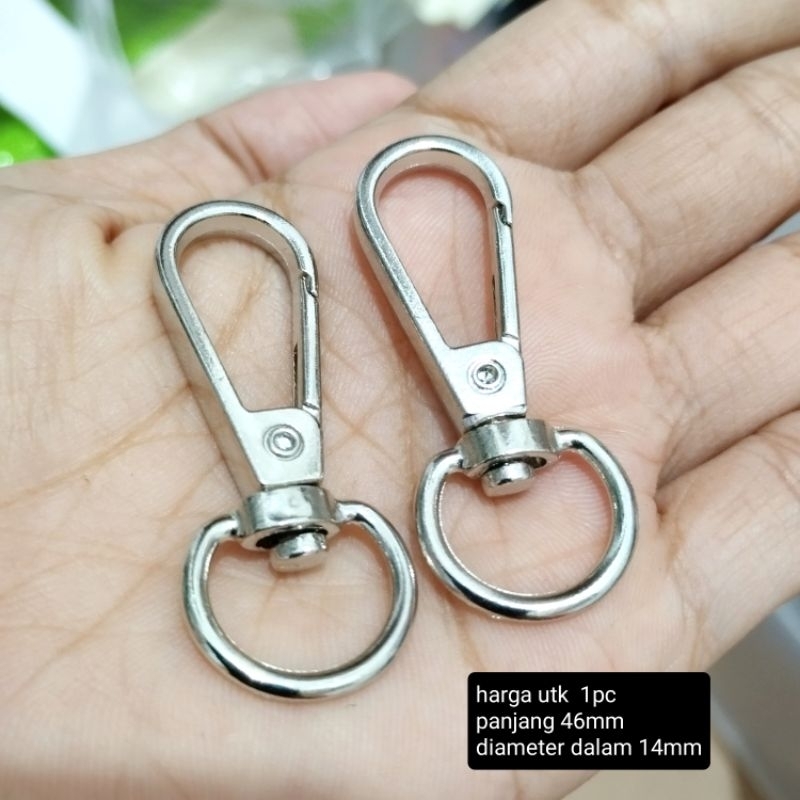 1 pcs pengait tas besi 46mm / pengait tas besi / cantolan tas