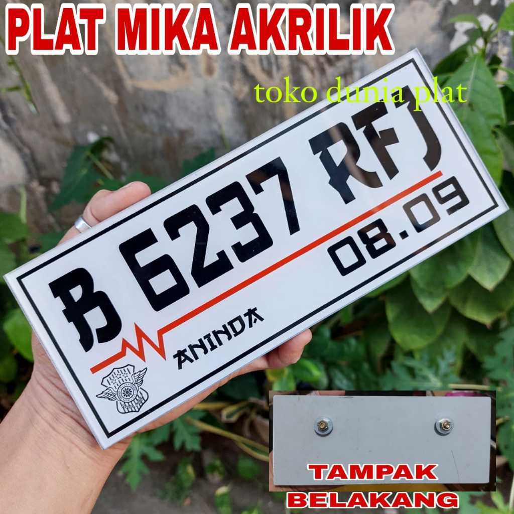 Plat Nomor Motor Akrilik Pelat nomer motor acrylic custom ukuran 22x9