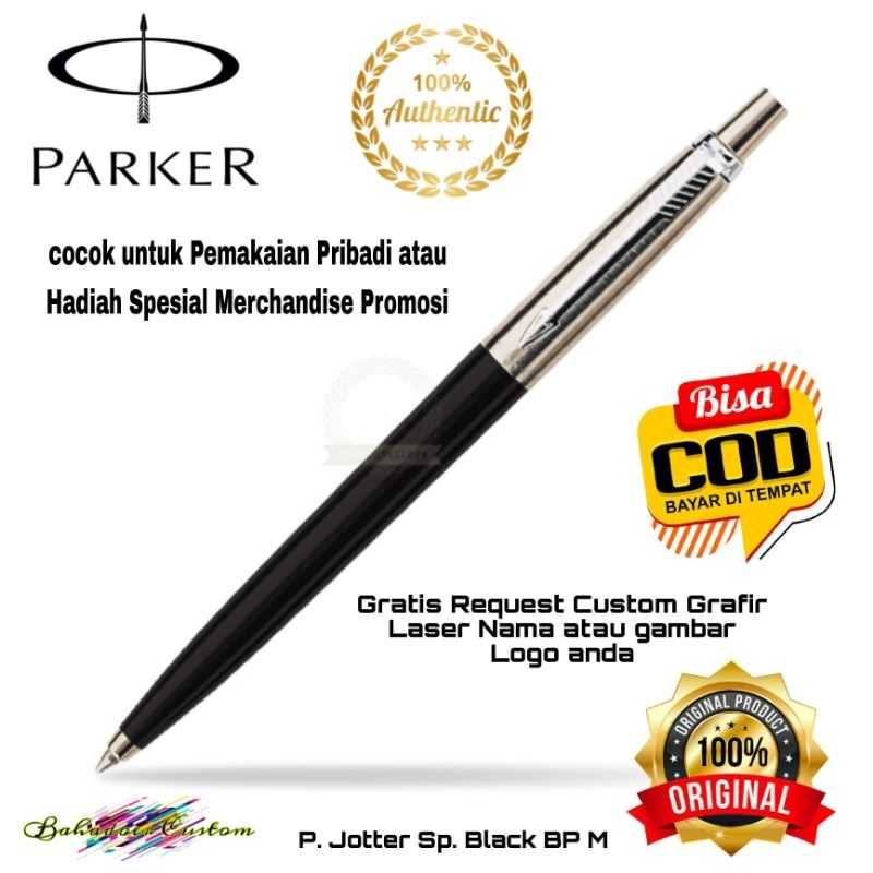

PULPEN PARKER ORIGINAL JOTTER SPESIAL BLACK STYLO BILLE GRATIS REQUEST CUSTOM GRAFIR NAMA ANDA ATAU LOGO ANDA COCOK UNTUK PEMAKAIAN PRIBADI ATAU HADIAH MERCHANDISE PROMOSI