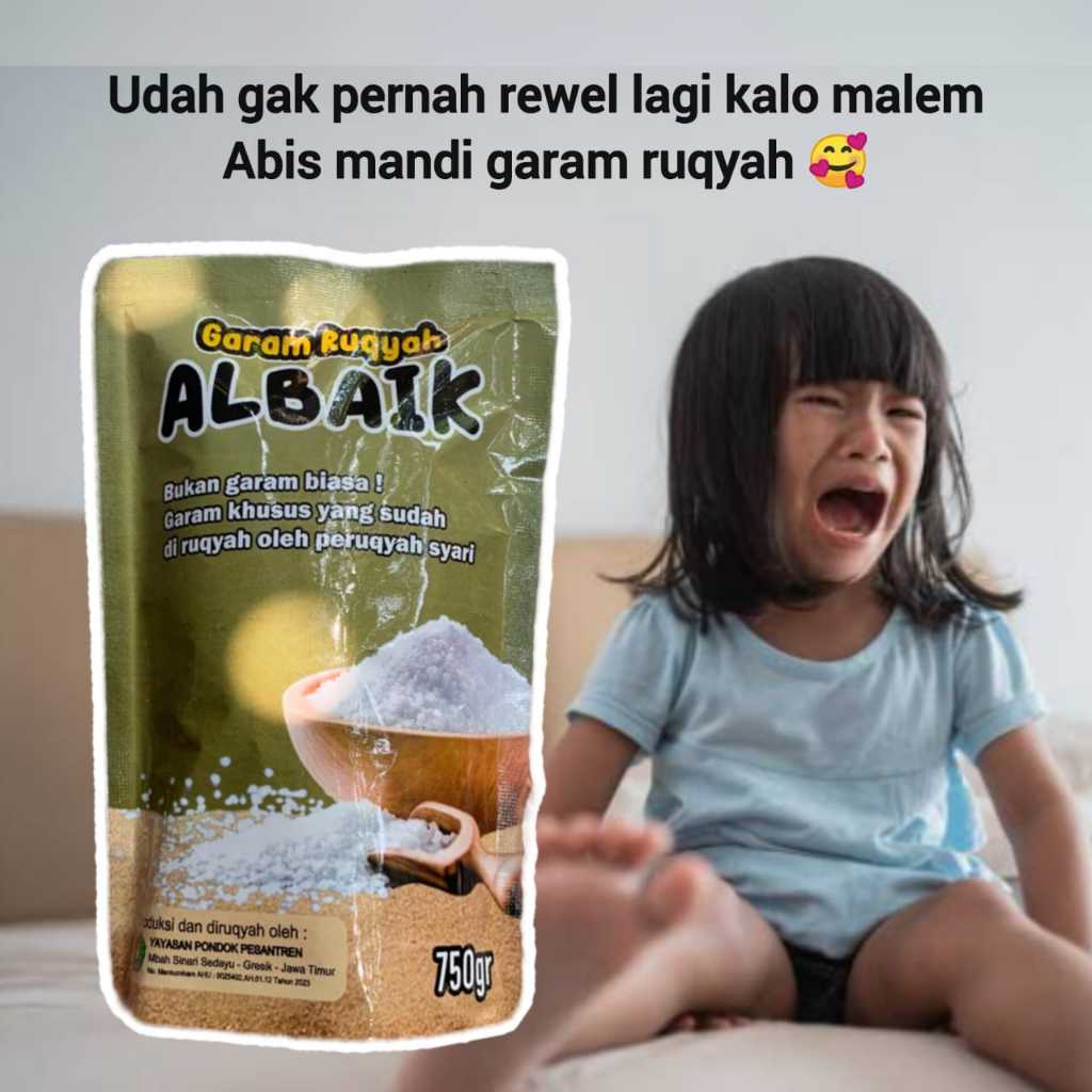 

Garam Ruqyah Albaik 500gr 750gr 1kg - Garam Kesehatan Membantu Menyembuhkan Segala Jenis Penyakit dengan Ikhtiar Doa Kyai Menetralisir Segala Gangguan Ghoib Membantu Menyembuhkan Anak Rewel