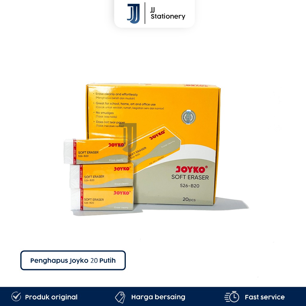 

[ PCS ] Penghapus Pensil Eraser Joyko B-20 Besar Putih