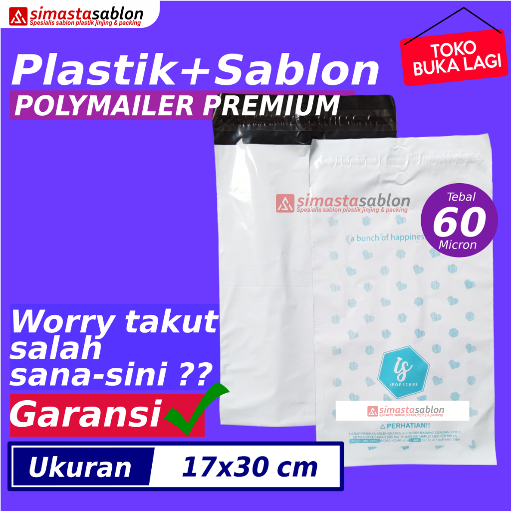 

Sablon plastik packing baju polymailer premium custom 17x30 garansi – simasta sablon
