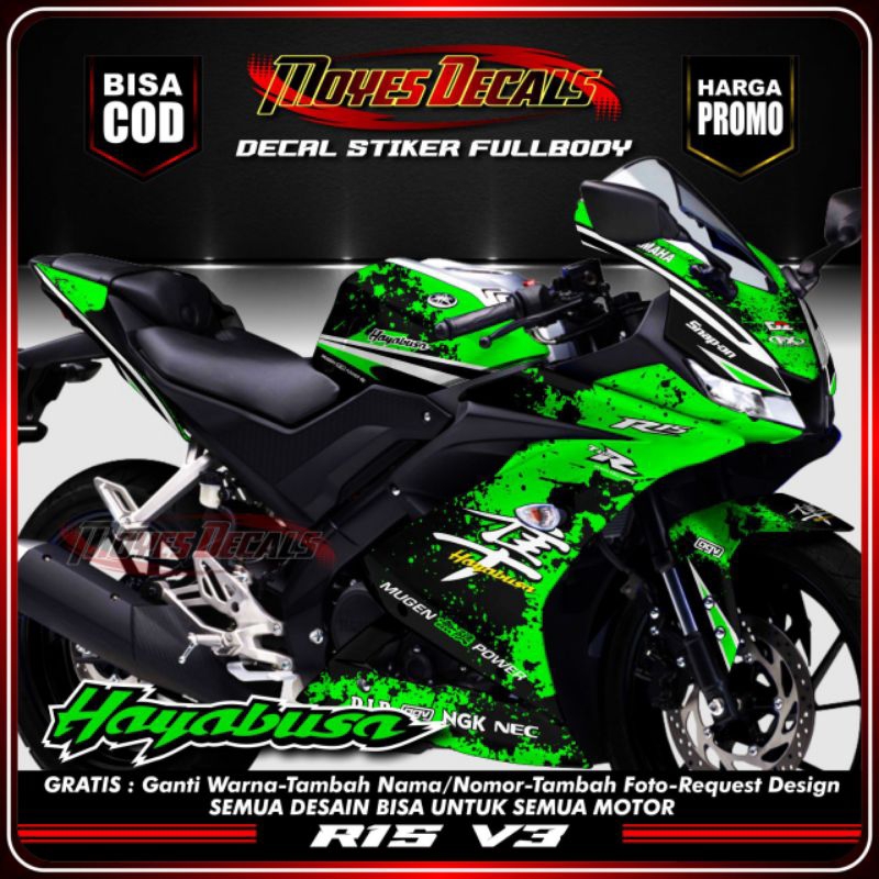 Decal Yamaha R15 V3 Full Body ,Decal sticker Yamaha R15 V3 motif Hayabusa