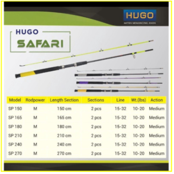 Joran Pancing Hugo Safari Fiber Solid Sambung 2