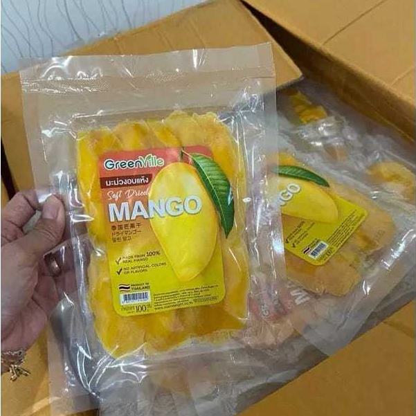 

READY STOCK Dry Mango 100gram Green Ville, Dried Mango Asli BKK