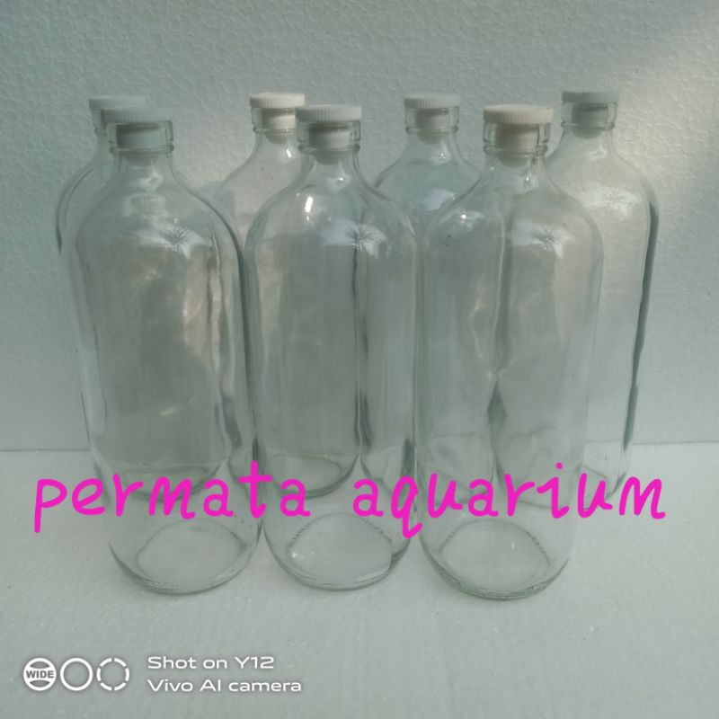 BOTOL Bensin eceran 1 liter botol bensin kaca 1 liter botol bensin1 liter baru botol jamu kaca 1 lit